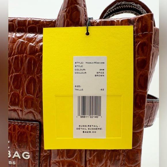 Marc Jacobs New The Small Tote Spice Brown Croc Embossed Leather With Strap - Picture 11 of 12